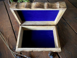Handcarved Triple Moon Wood Box
