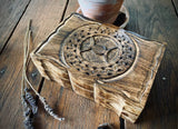 Handcarved Triple Moon Wood Box