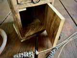 Handcarved Triple Moon Wood Box Chest