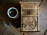 Handcarved Triple Moon Wood Box Chest