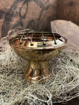 Brass Triple Moon Charcoal Incense Burner
