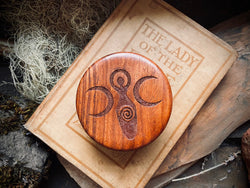 Triple Moon Goddess Wooden Herb GRINDER