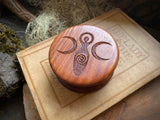 Triple Moon Goddess Wooden Herb GRINDER
