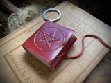 Tiny Pentacle Leather Journal Keychain