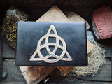 Black TRIQUETRA Wood Spell Box