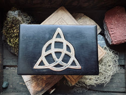 Black TRIQUETRA Wood Spell Box