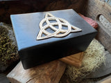 Black TRIQUETRA Wood Spell Box