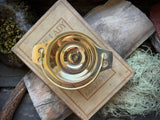 Brass Pentacle Charcoal Incense Burner Cauldron
