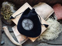 Velvet Pentacle Drawstring Bag