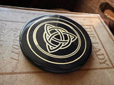 Black Agate Gold Triquetra Altar Plate