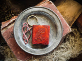 Tiny Owl Leather Journal Keychain