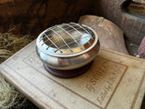 Silver Charcoal Incense Burner w Metal Screen