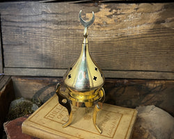 Brass Moon Incense Cone Burner