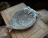 Silver Owl Incense Stick Holder Burner