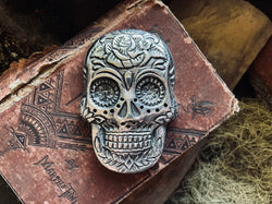 Silver Skull Incense Stick Holder Burner