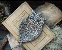 Silver Owl Incense Stick Holder Burner